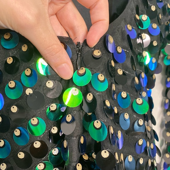 Lulu's Exceptional Radiance Black Multi Iridescent Sequin Backless Mini Dress - Picture 8 of 10